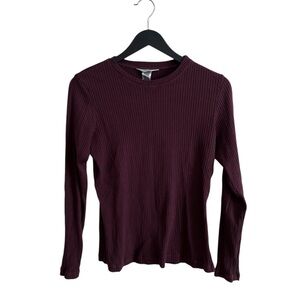 Hard Tail Purple Ribbed Fitted Long Sleeve Tee